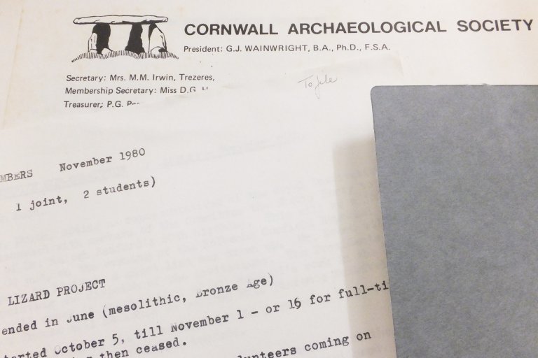 Letterhead Cornwall Archaeological Society