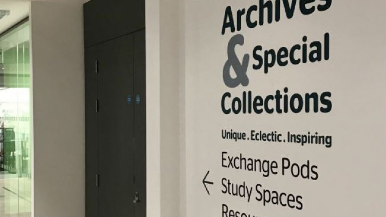 Image of the way into the Archives, Penryn campus 