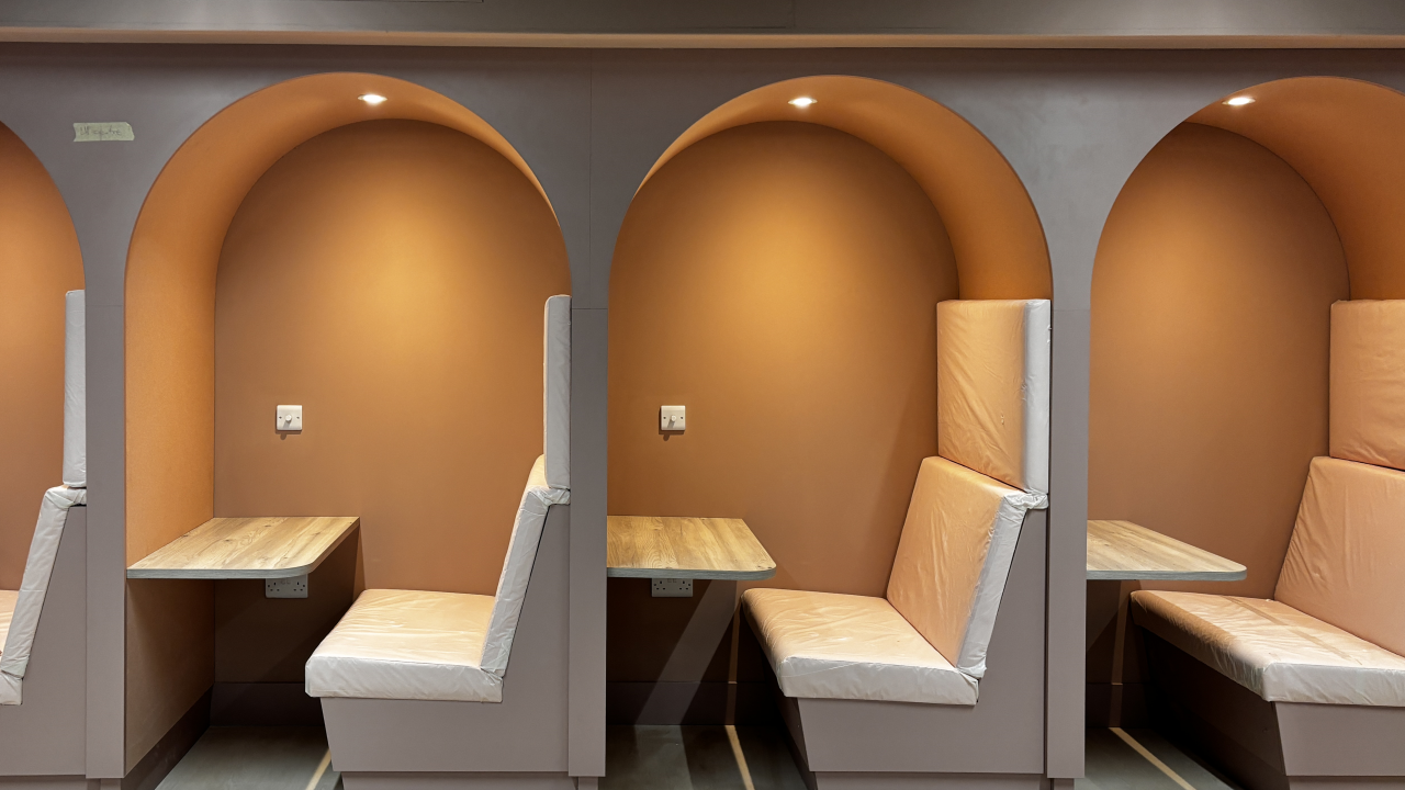 study booths in library