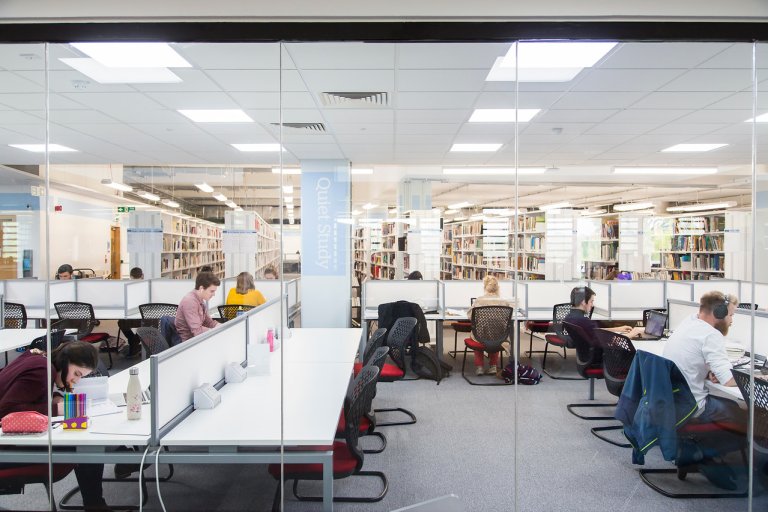 Penryn Blue Area Students Working in Quiet Study Space