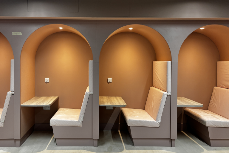 study booths in library