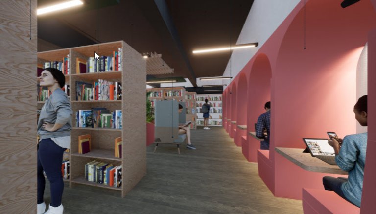 proposed interior of falmouth campus library