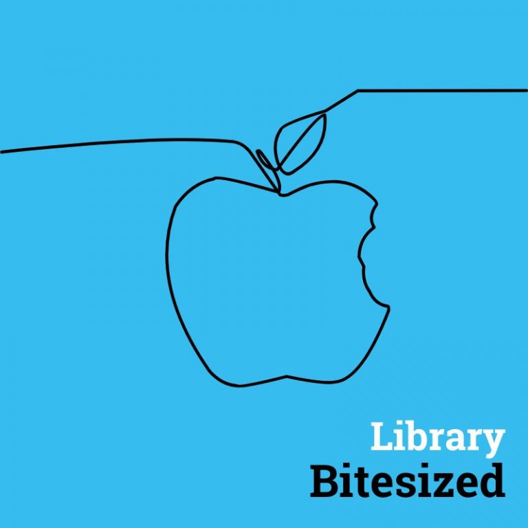 Line drawing of a bitten apple