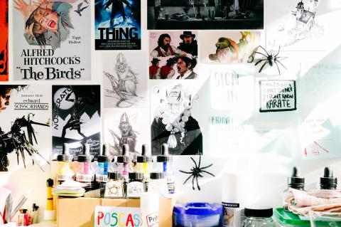 art supplies and art work