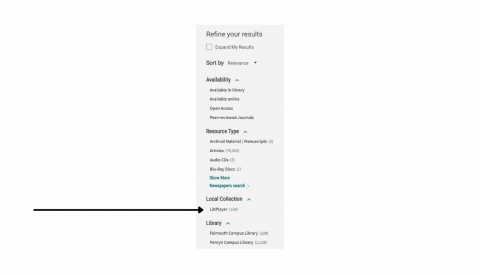 Screenshot showing how to refine your search to LibPlayer results only
