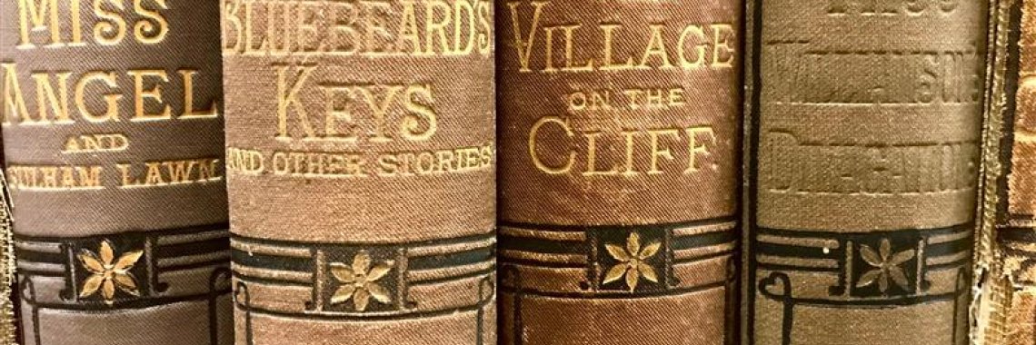 Decorative spines of volumes in Chris Brooks Special Collection