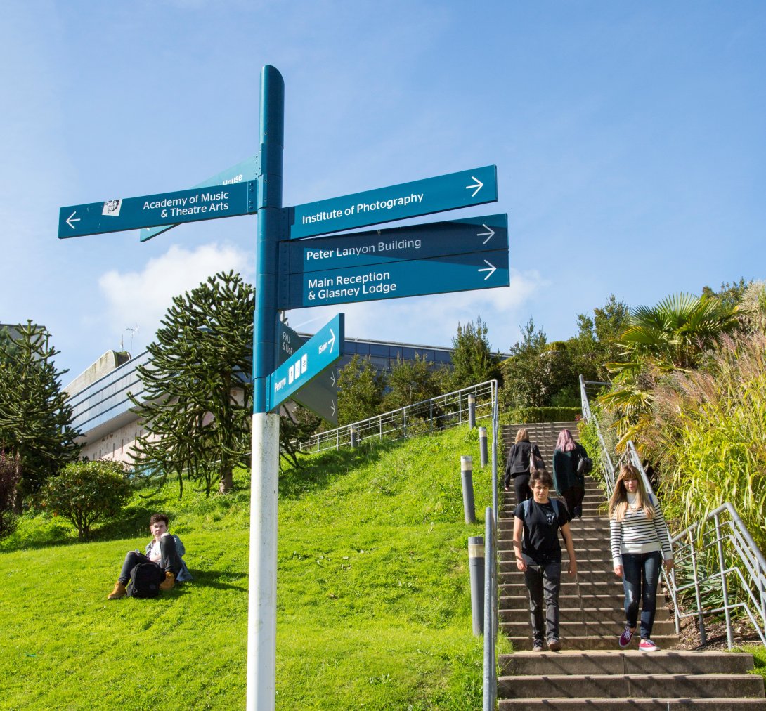 Signpost on Penryn Campus