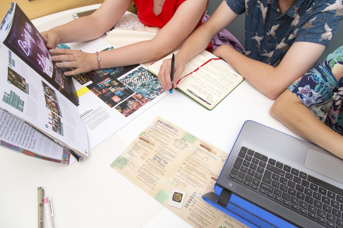 Students studying at a desk